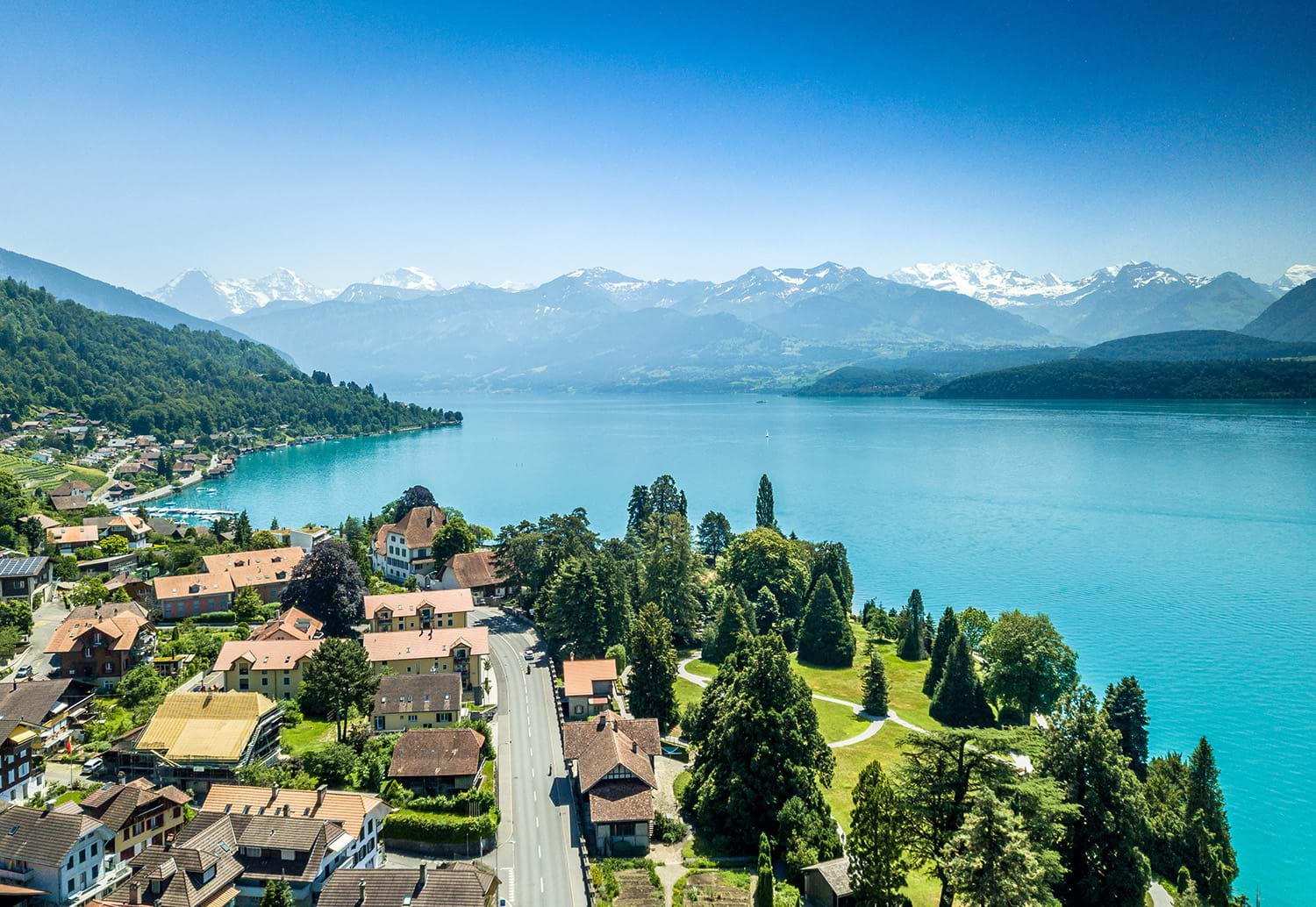Small lakefront town