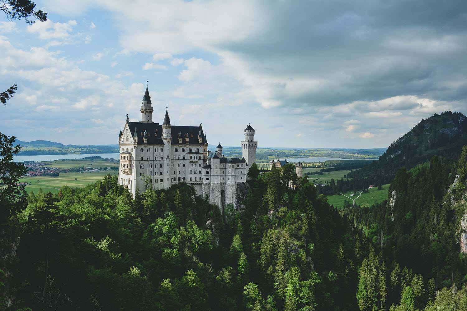 White castle on hill in Germany