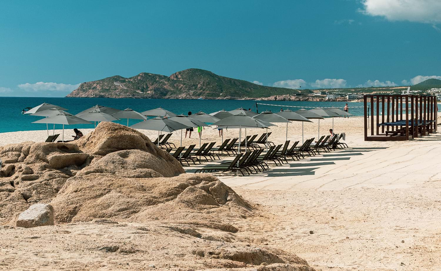 Mound of sand on beach