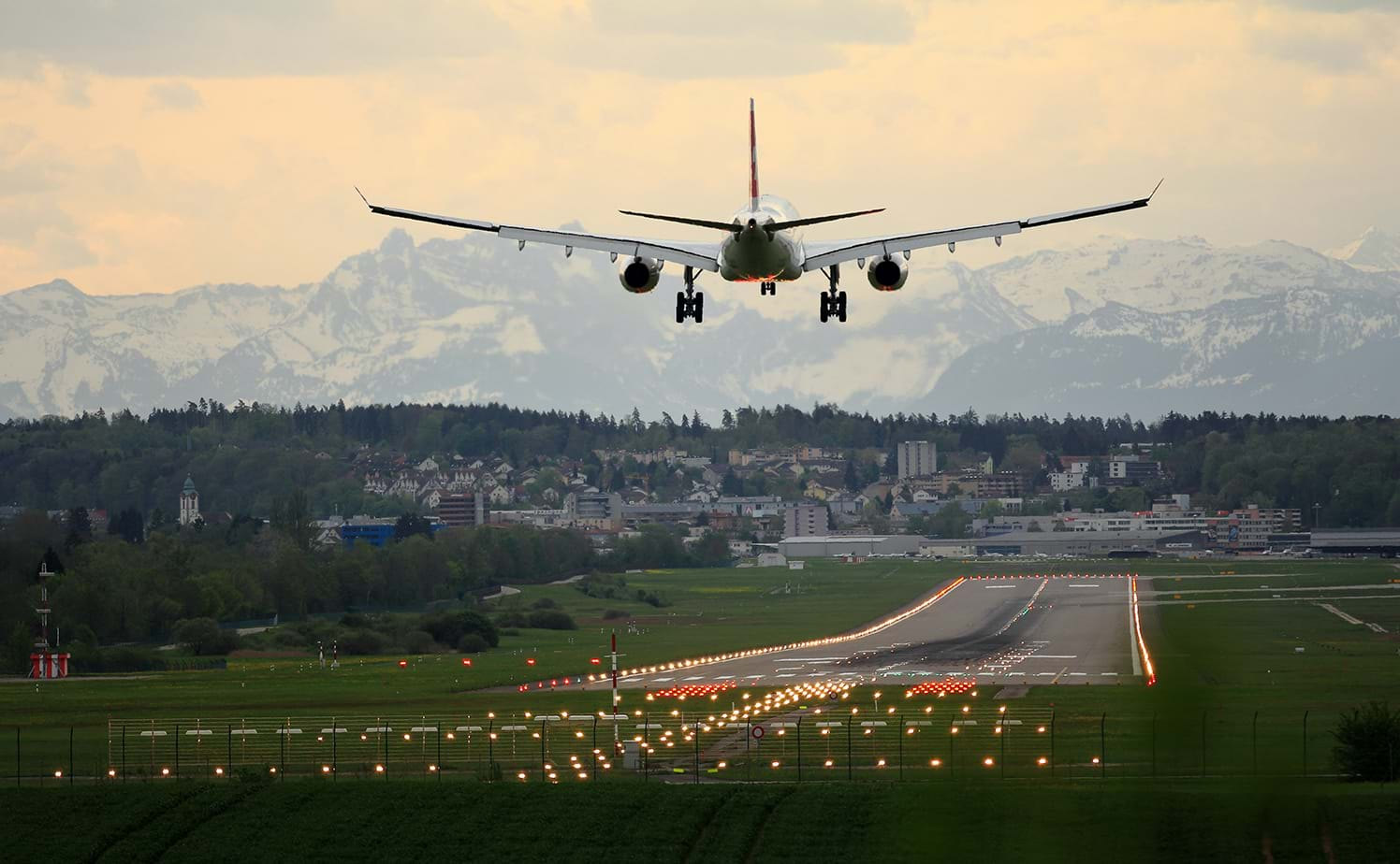 Plane taking off from runway