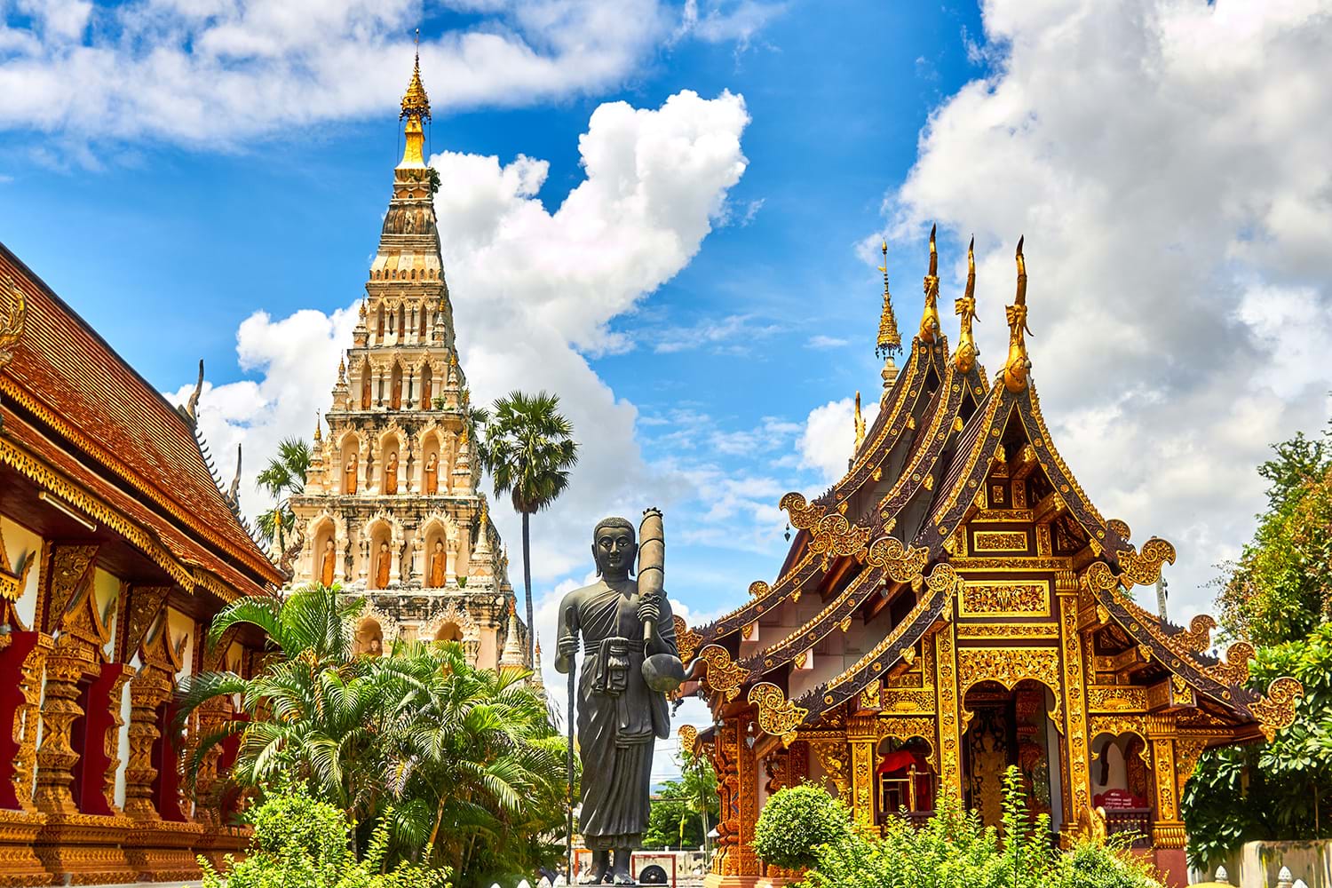 Ornate golden buildings in Thailand