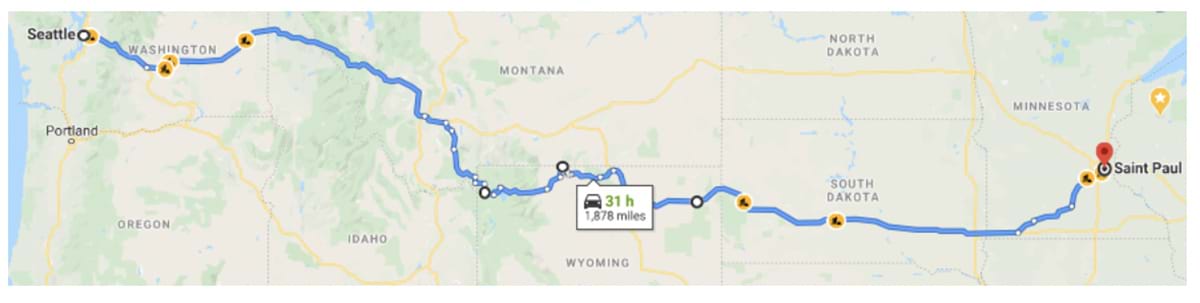 New full route going through Yellowstone