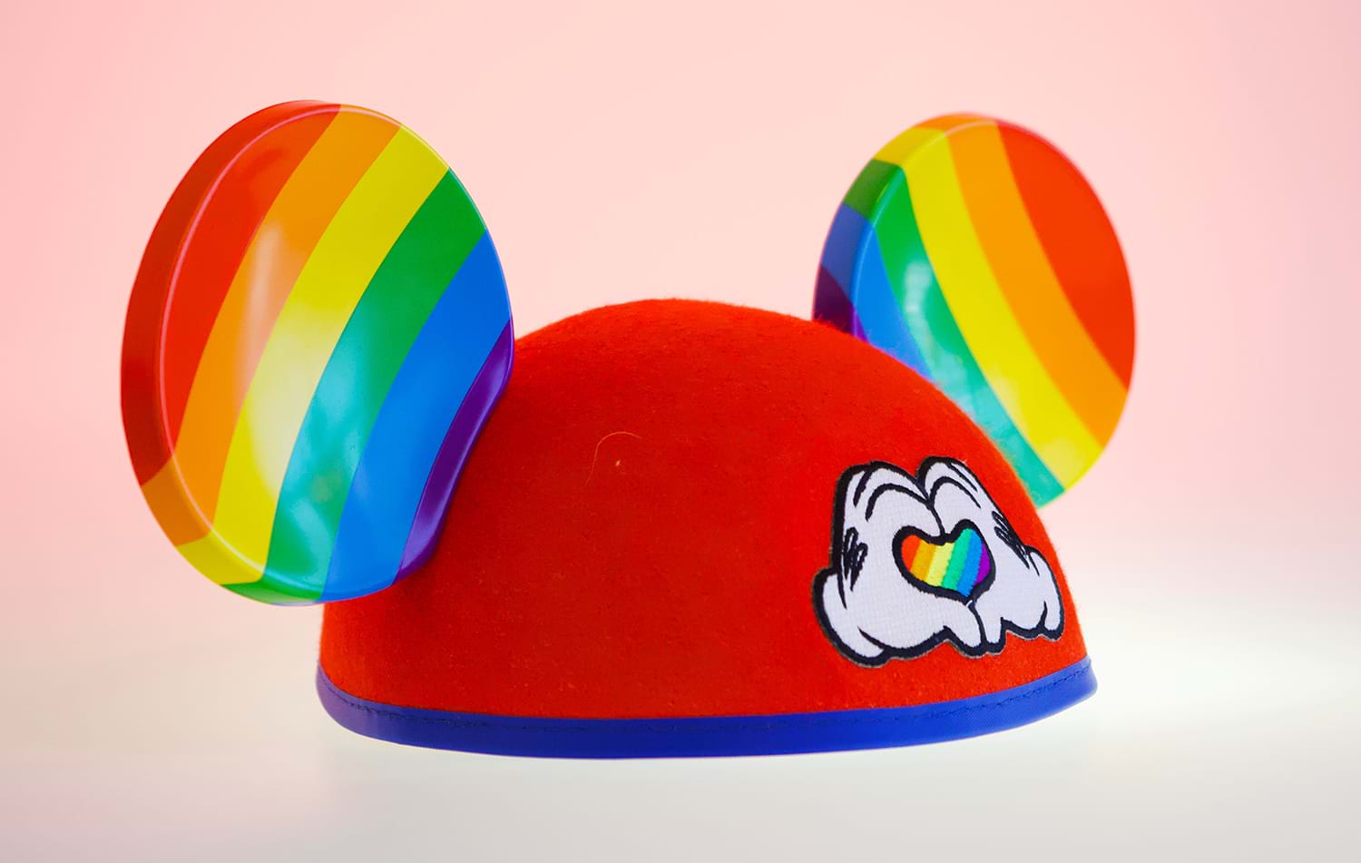 Pride themed mouse ears hat