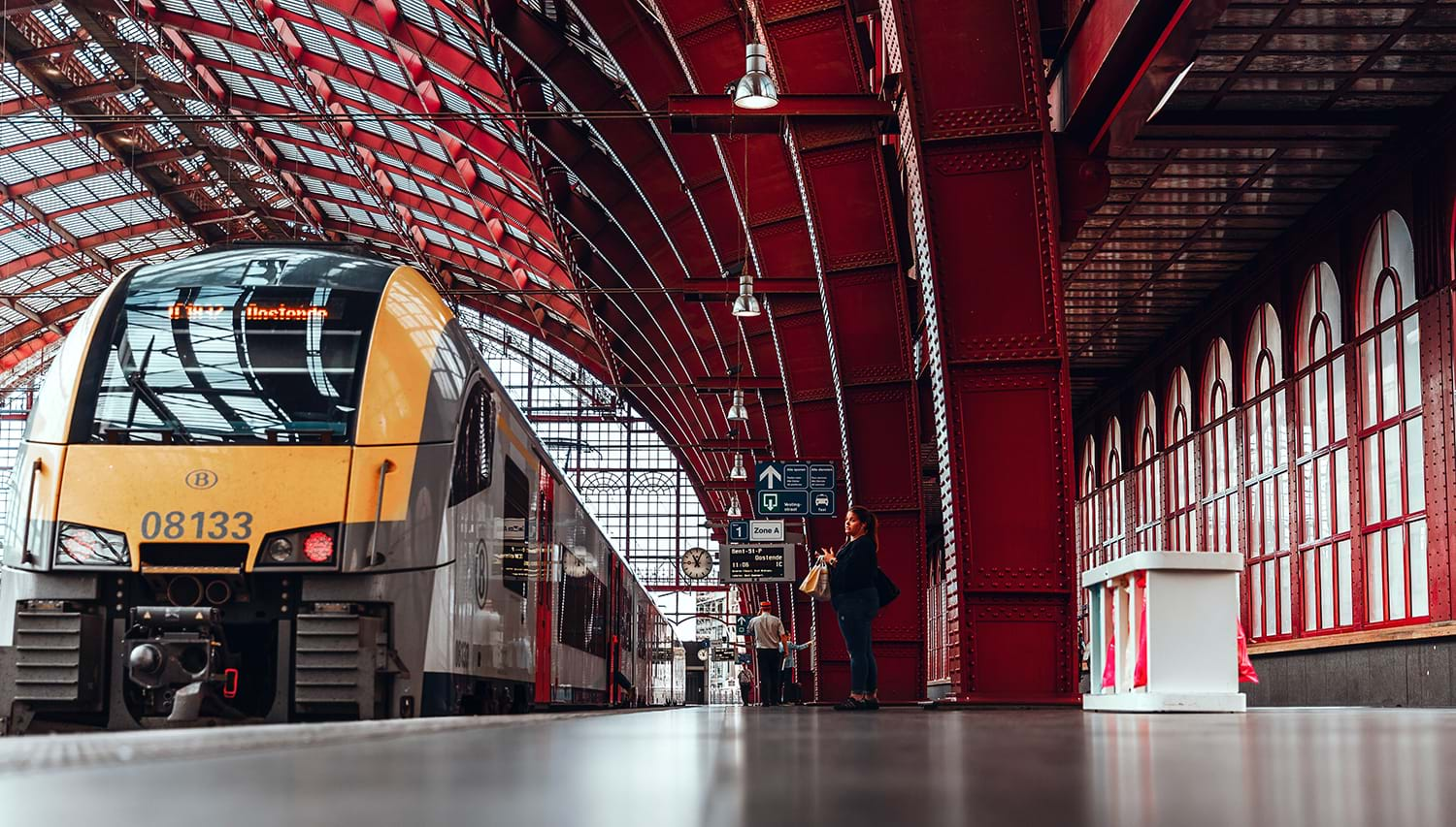 Passenger train in station