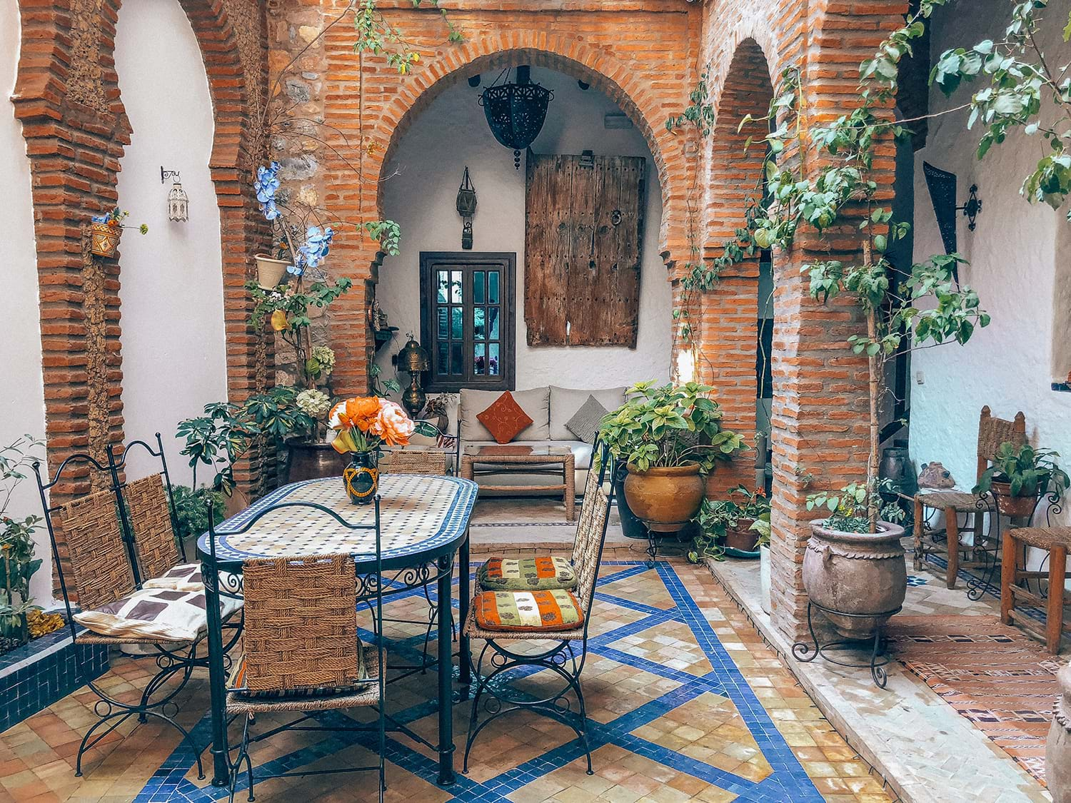 Small courtyard dining area