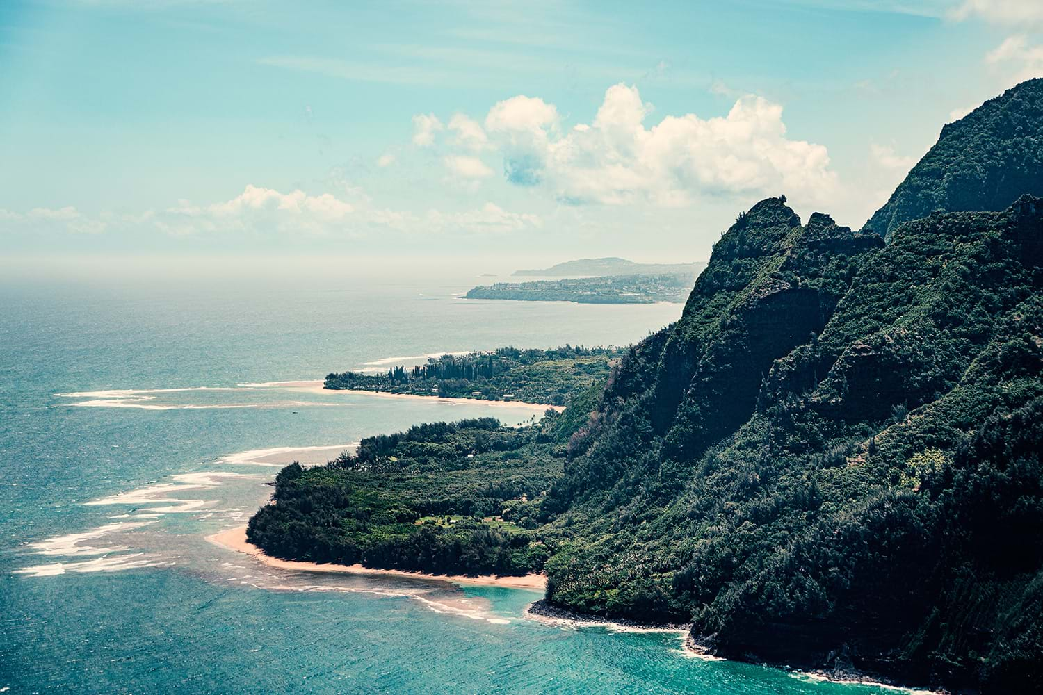 Tree covered island mountain