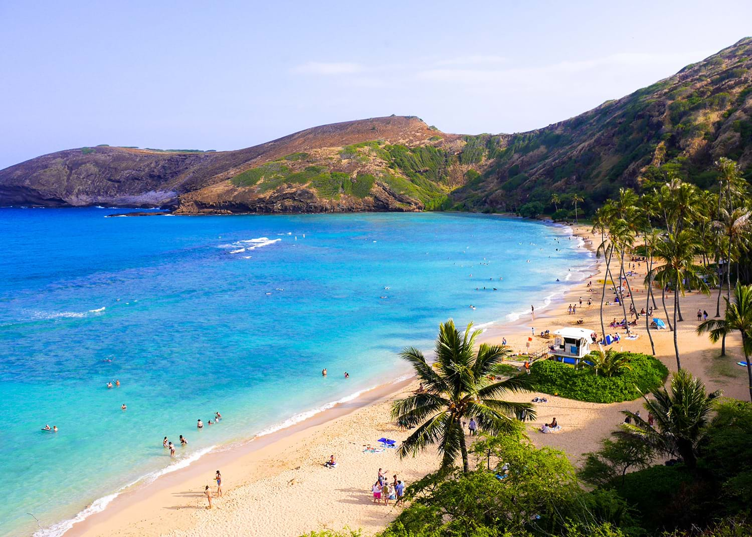 Island bay with sandy beach