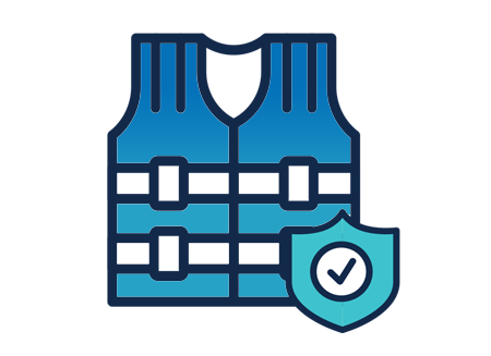 Lifejacket checkmark graphic