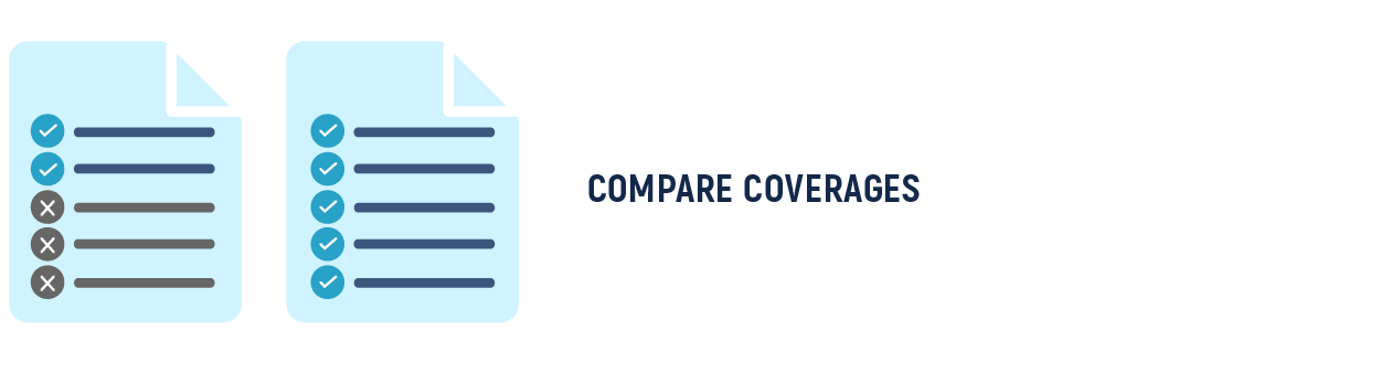 Compare coverages, two forms with different items checked graphic