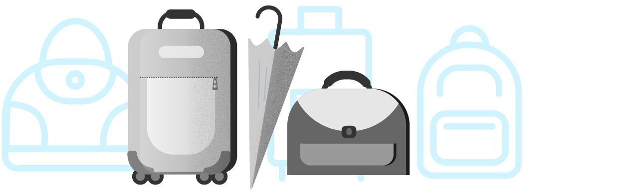 Assorted luggage graphic