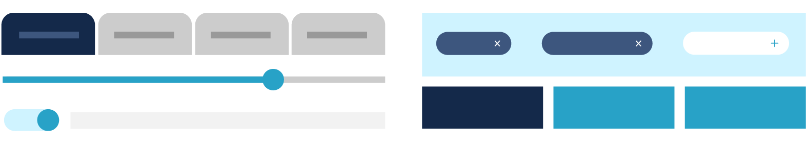Graphic of digital interface elements