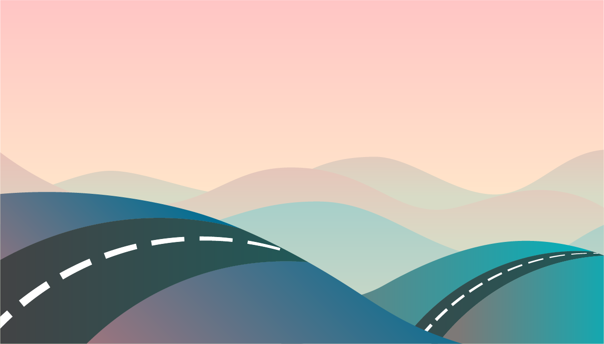 Illustration of hilly road landscape