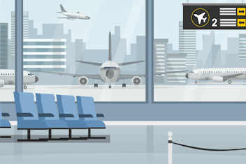 Illustration of airport interior