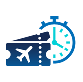 plane ticket and clock icon