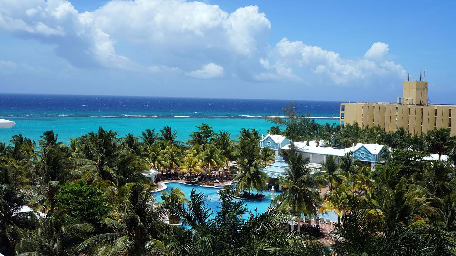 Resort pool by the ocean