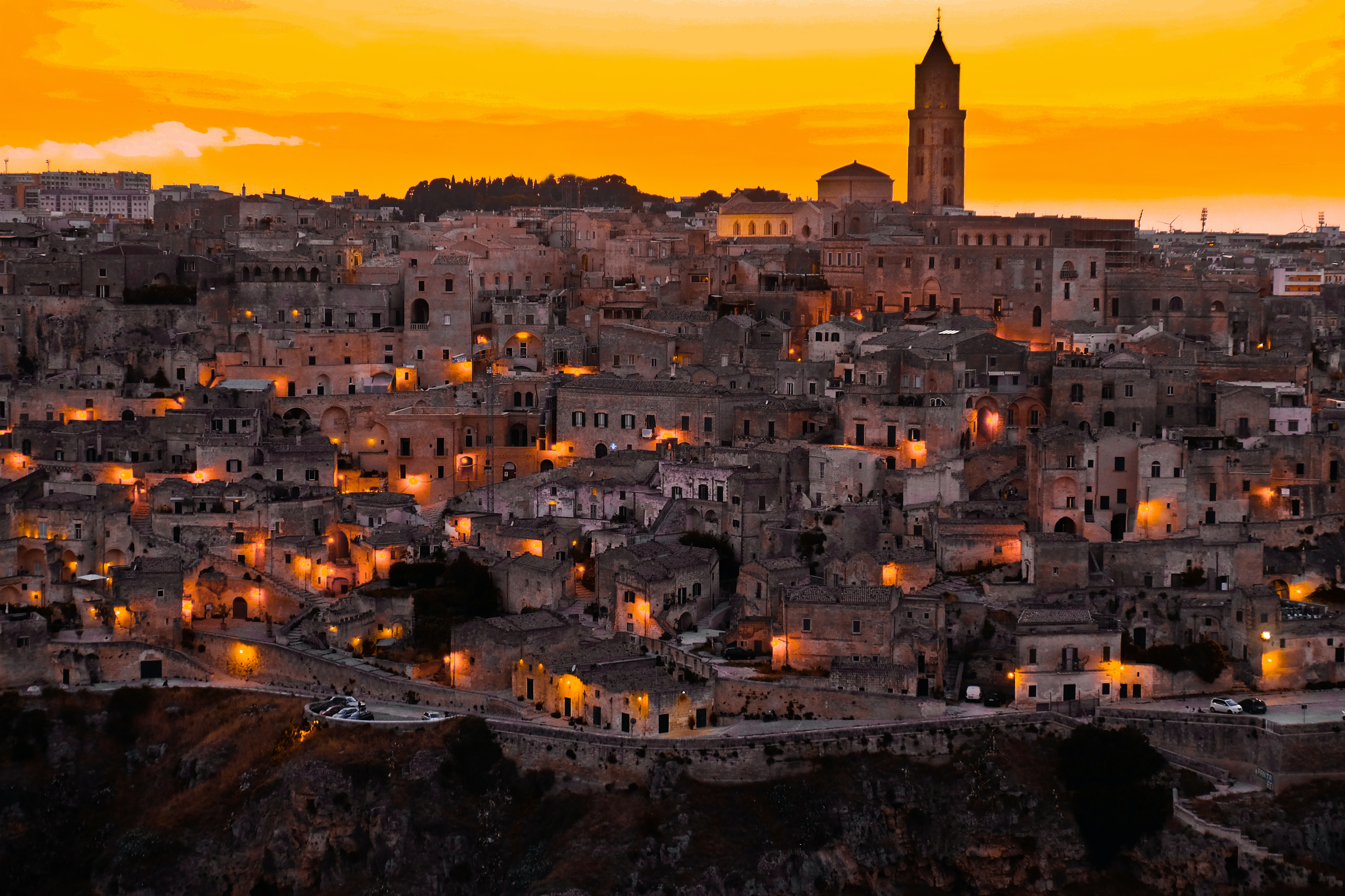 Italian city in the evening