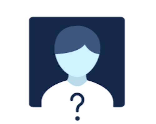 Profile with question mark graphic