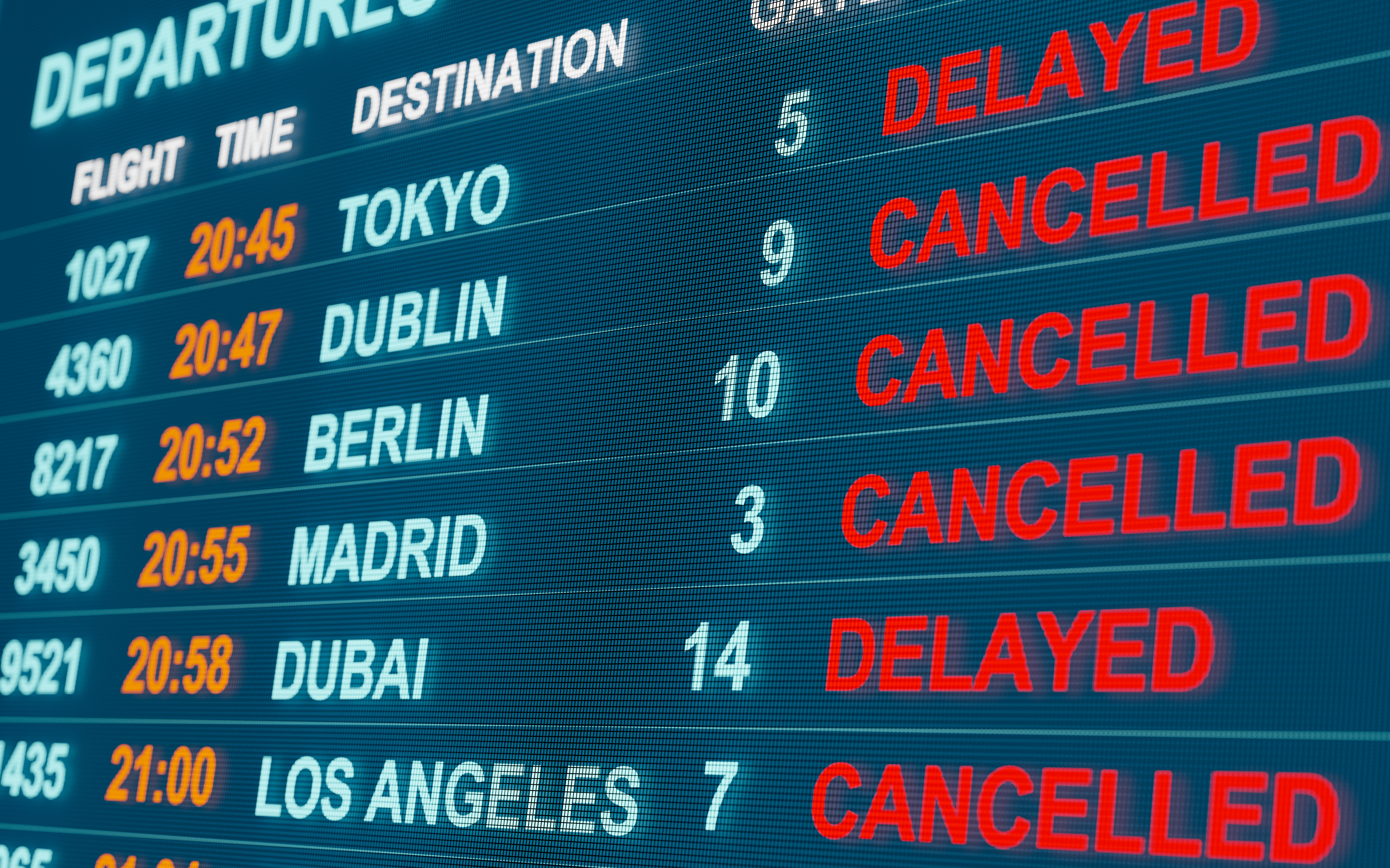 Flight departures board