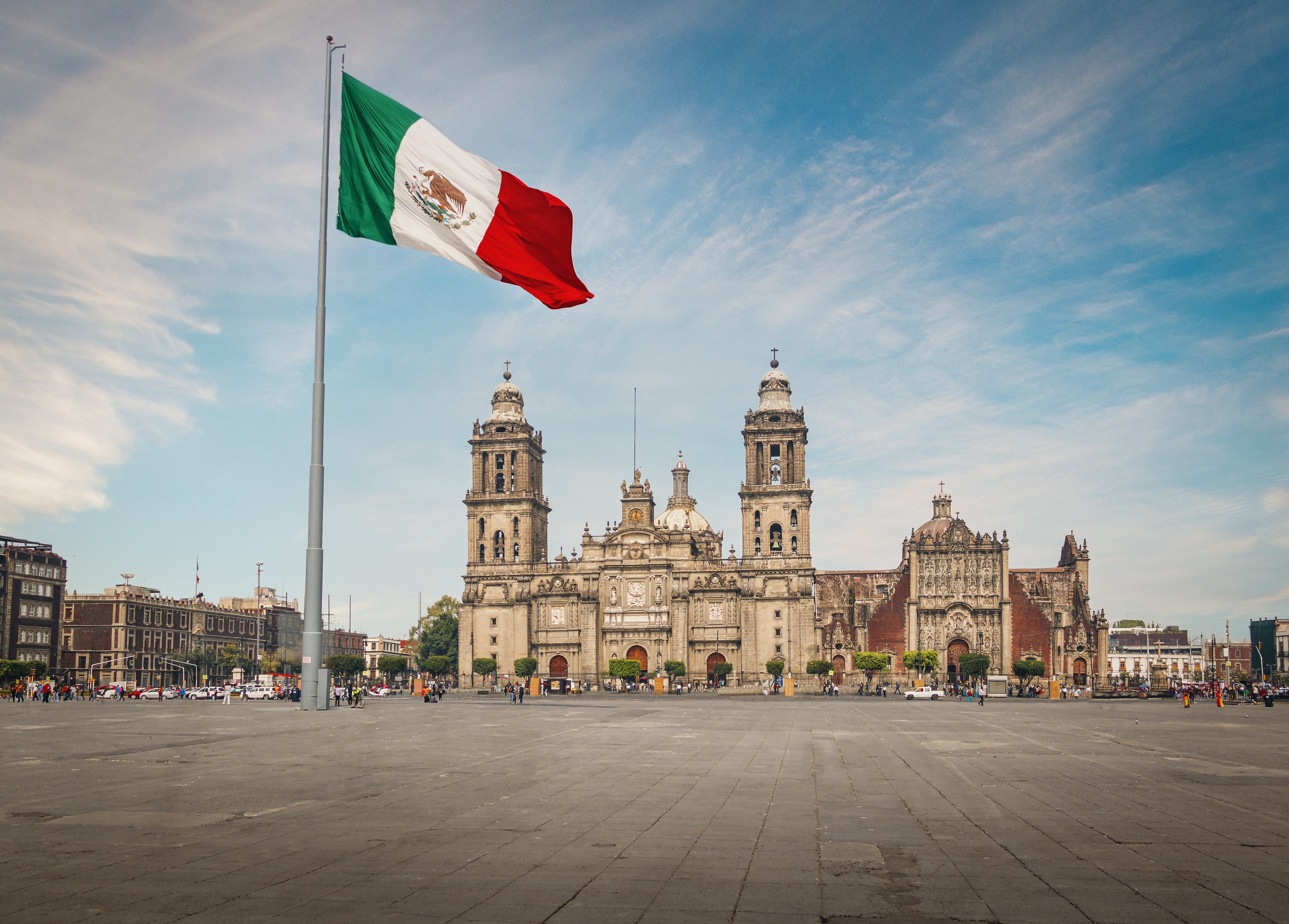 Zocalo Square and Mexico City Cathedral