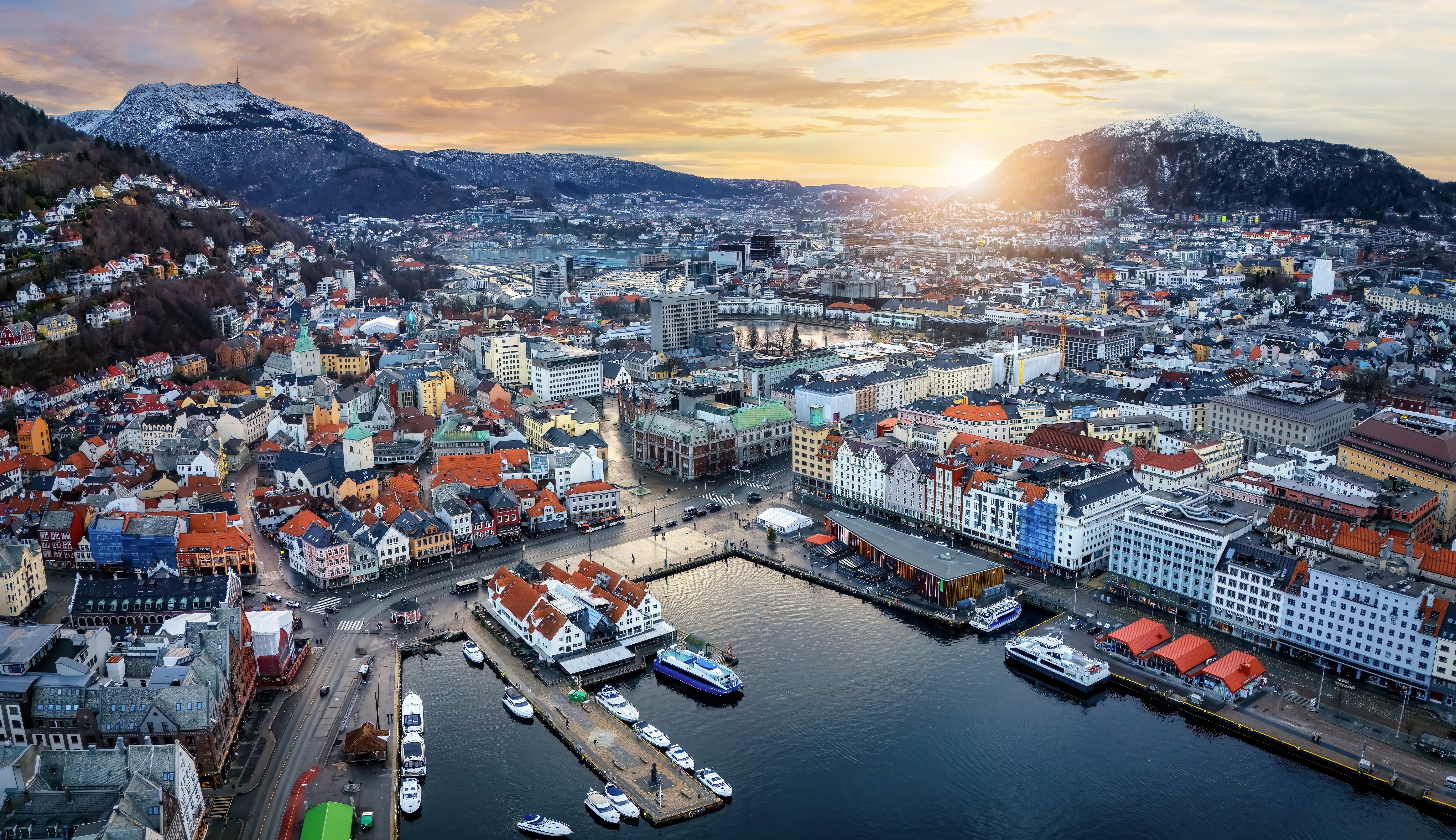 Aerial view of Bergen, Norway