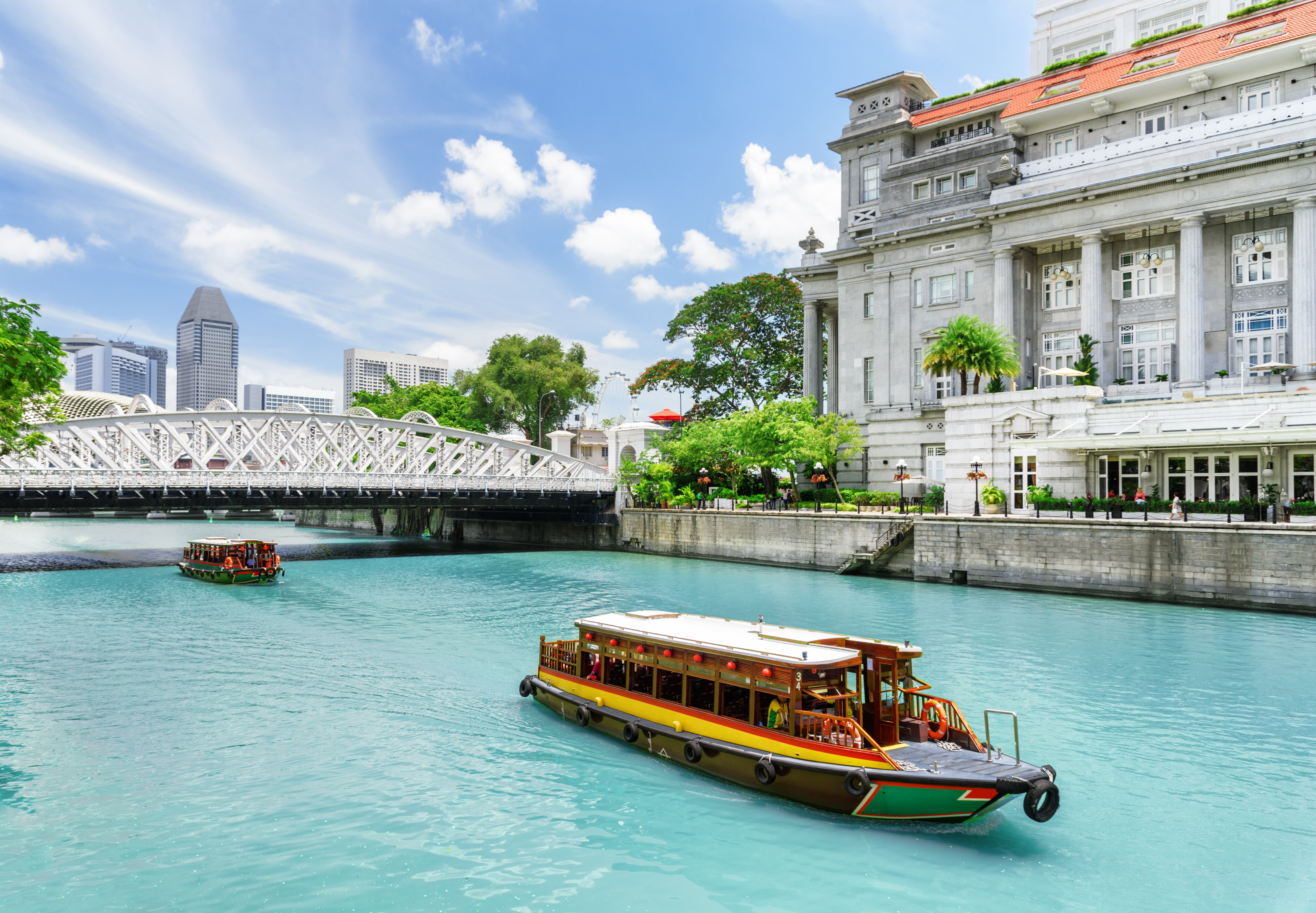 tourist boats on Singapore River