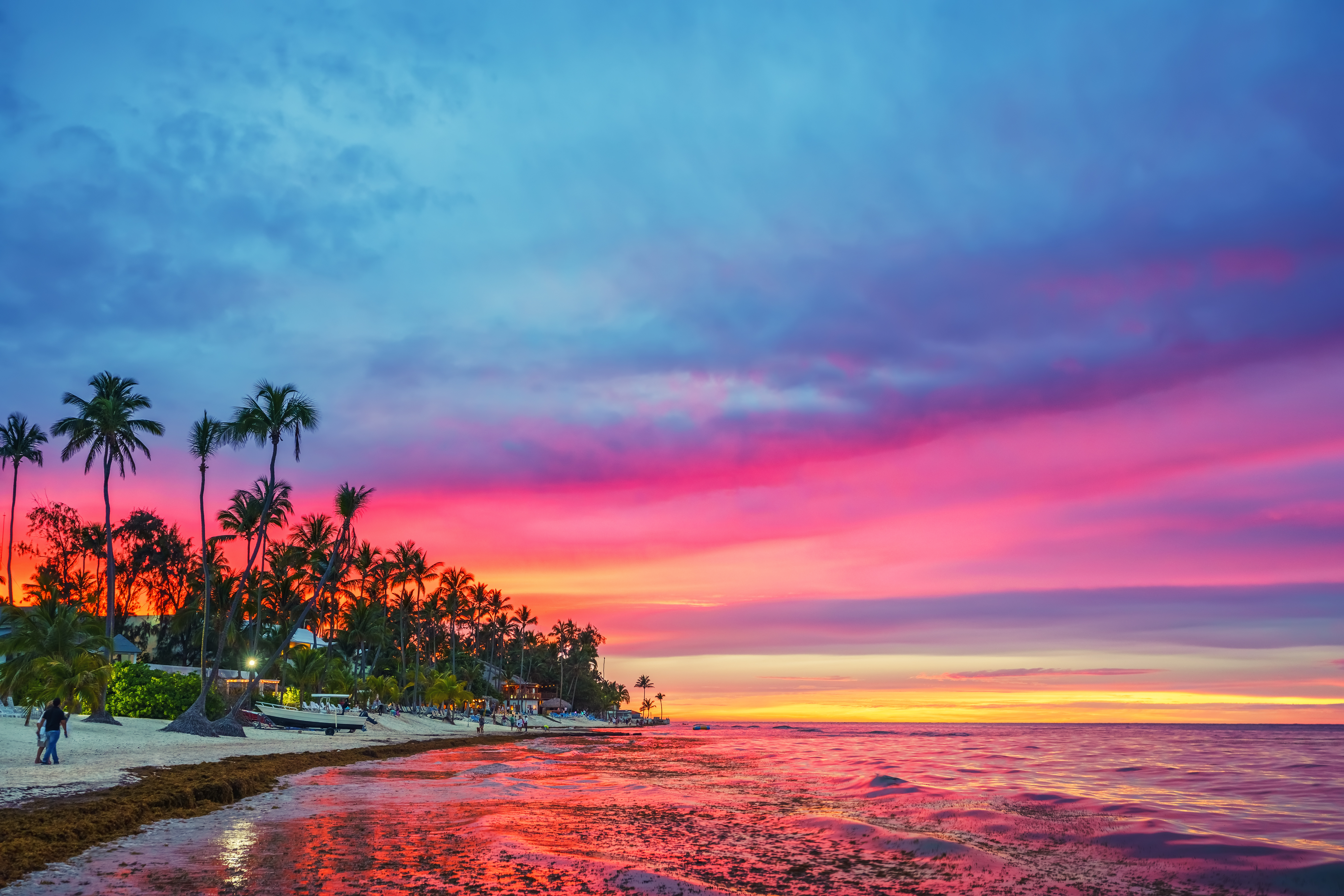 sunset over tropical beach in Punta Cana