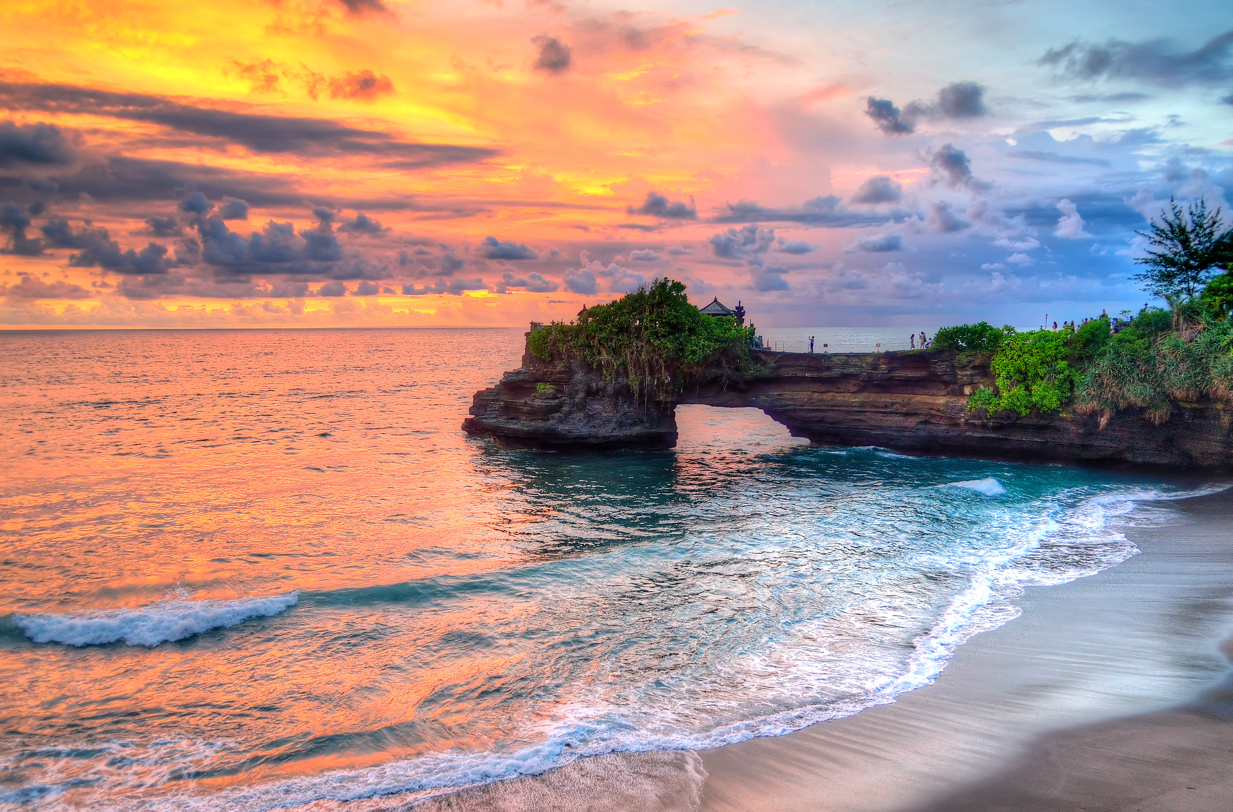 Tanah Lot Temple over beach, Bali