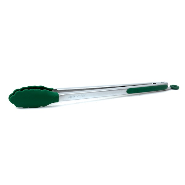 Big Green Egg's Silicone Tipped BBQ Tongs — for when you need to flip, turn, poke, and jostle in style. Easy grip and dishwasher safe.
