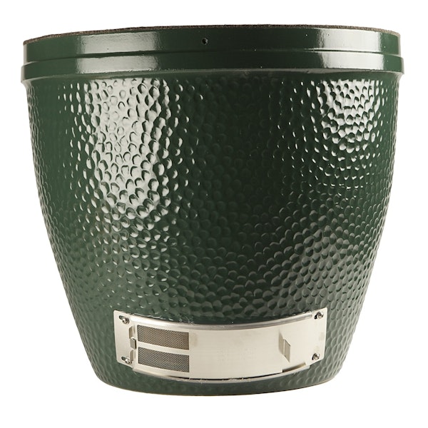 A replacement base for the Big Green Egg, made from NASA-grade ceramics. Classic Racing Green, featuring the EGG's characteristic stippling.