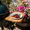 MiniMax Big Green Egg in a Foldable Stand with Acacia Shelves and Champagne