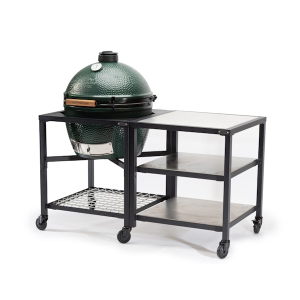 XL Big Green Egg in a Modular Nest Expansion frame with Stainless Steel inserts