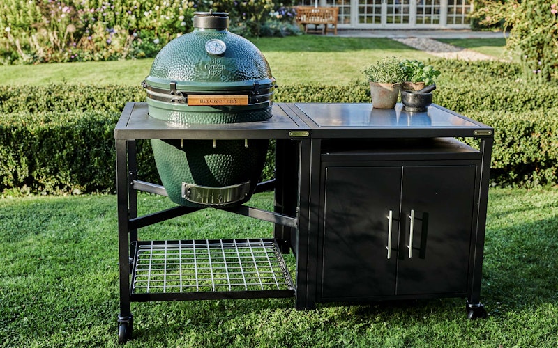 Large Big Green Egg in a Modular Nest Expansion Cabinet