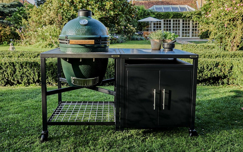 Large Big Green Egg in a Modular Nest Expansion Cabinet