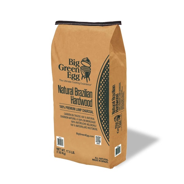 Authentic Brazilian lumpwood charcoal, sustainably sourced for the Big Green Egg