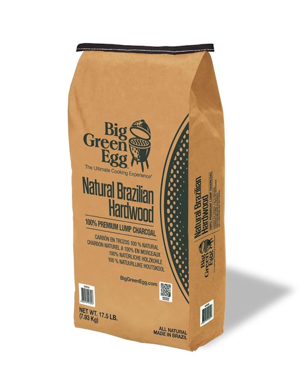Authentic Brazilian lumpwood charcoal, sustainably sourced for the Big Green Egg