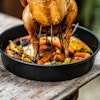 Circular Drip pan roast chicken