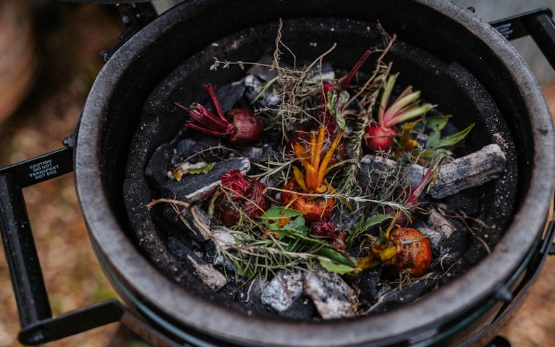 Cooking dirty on charcoal for extra flavour