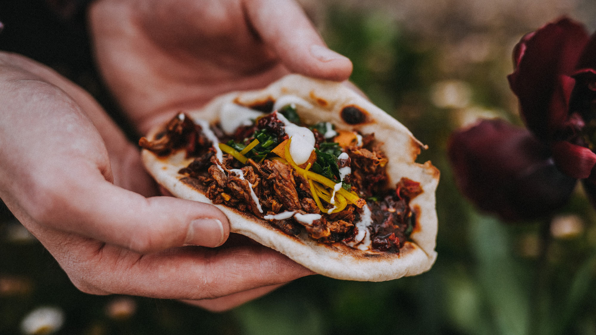 smoked beef naan