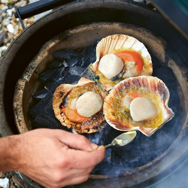 Scallops with herb butter