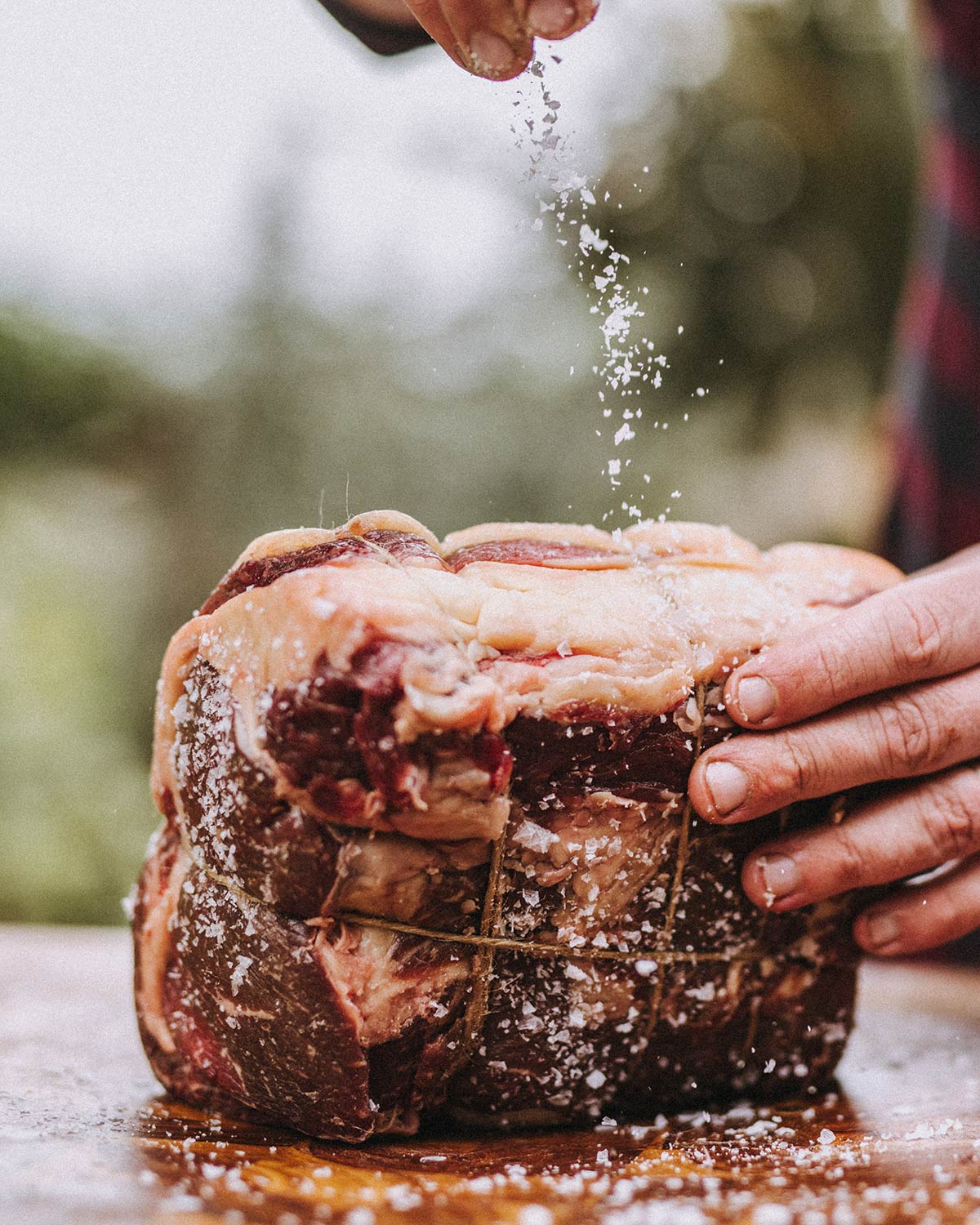 seasoning the sirloin