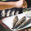 mackerel - cooking on the big green egg