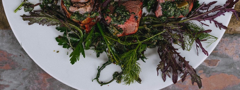 Mutton is much gamier than lamb. So, when it’s slow-cooked alongside the freshly picked ingredients in Andy’s salsa verde, it’s like you’re experiencing all the flavours of British countryside with an uplifting and authentic Italian twist.
