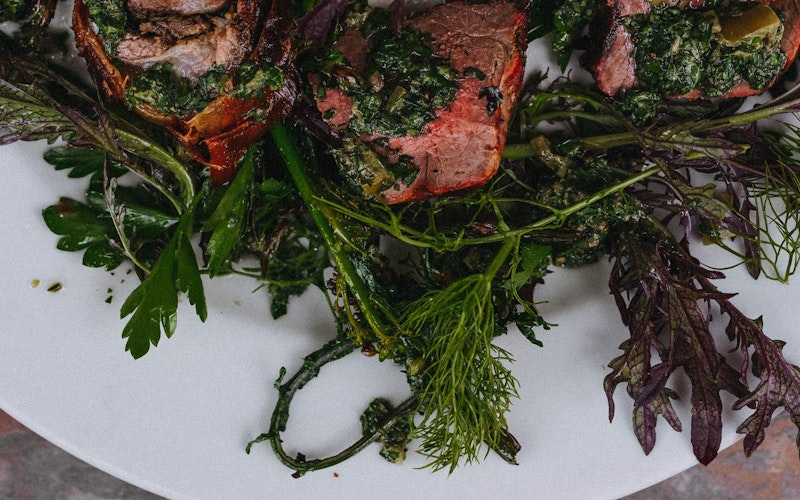 Mutton is much gamier than lamb. So, when it’s slow-cooked alongside the freshly picked ingredients in Andy’s salsa verde, it’s like you’re experiencing all the flavours of British countryside with an uplifting and authentic Italian twist.
