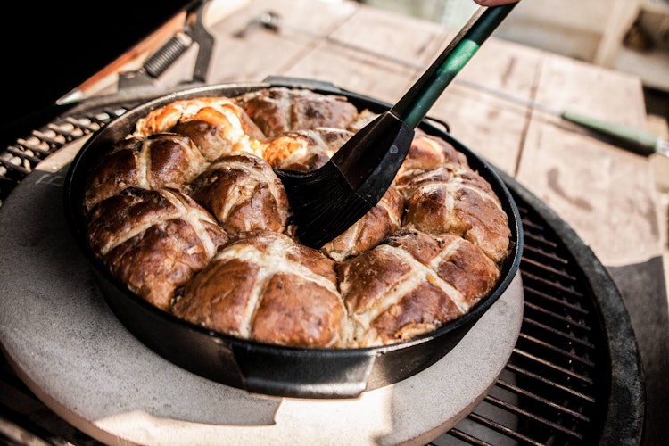 Hot Cross Bun Bread & Butter Pudding | Recipes | Big Green Egg