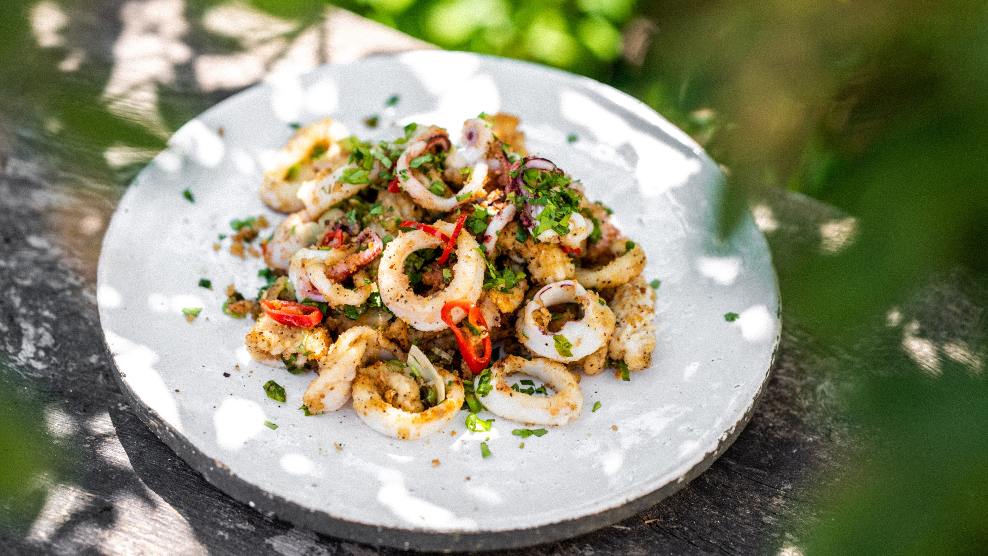 plate the salt & pepper squid