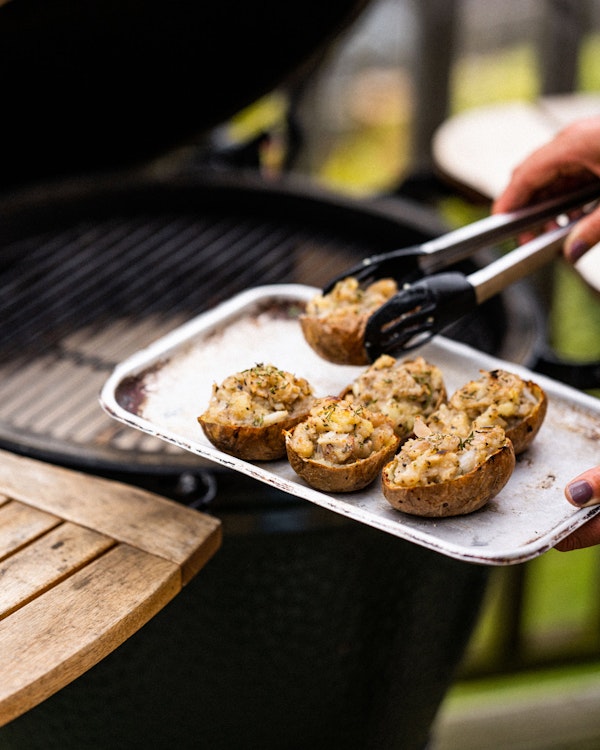 Filled Baked Potato, two ways | Big Green Egg