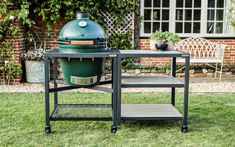 Modular Nest + Expansion Frame + Distressed Acacia Shelves | Bases | Big Green Egg