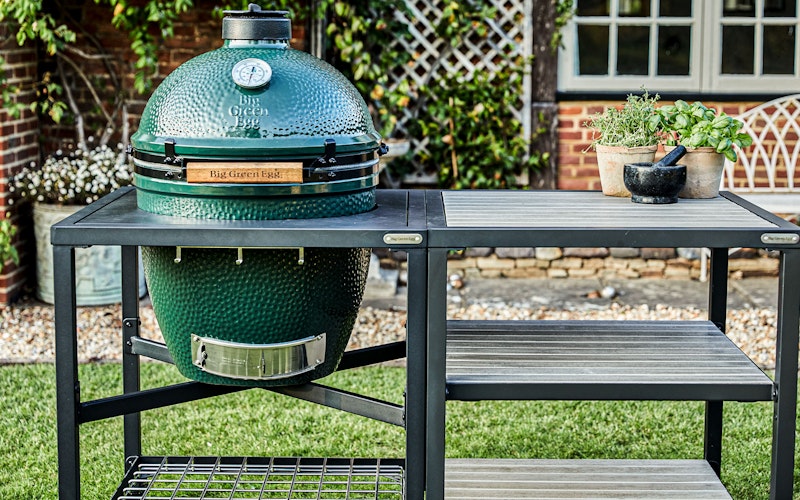 Modular Nest + Expansion Frame + Distressed Acacia Shelves | Bases | Big Green Egg