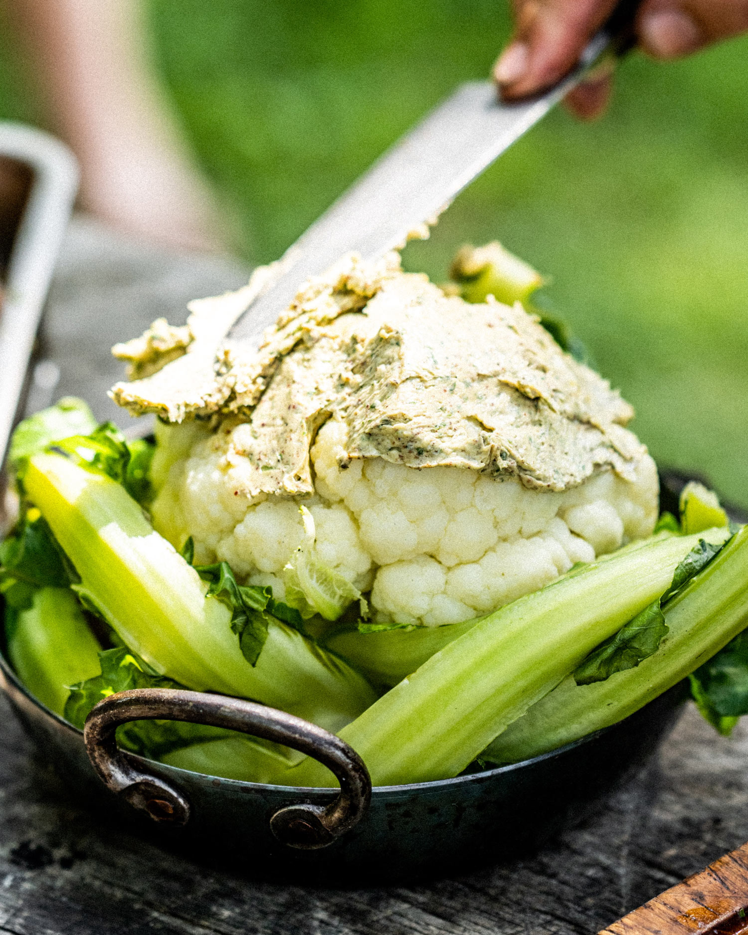 baste your butter on the cauliflower