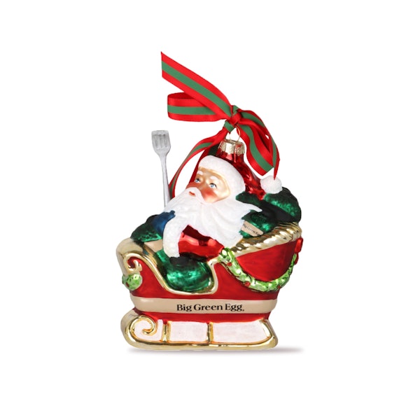 Santa Glass Ornament | Christmas gifting | Big Green Egg